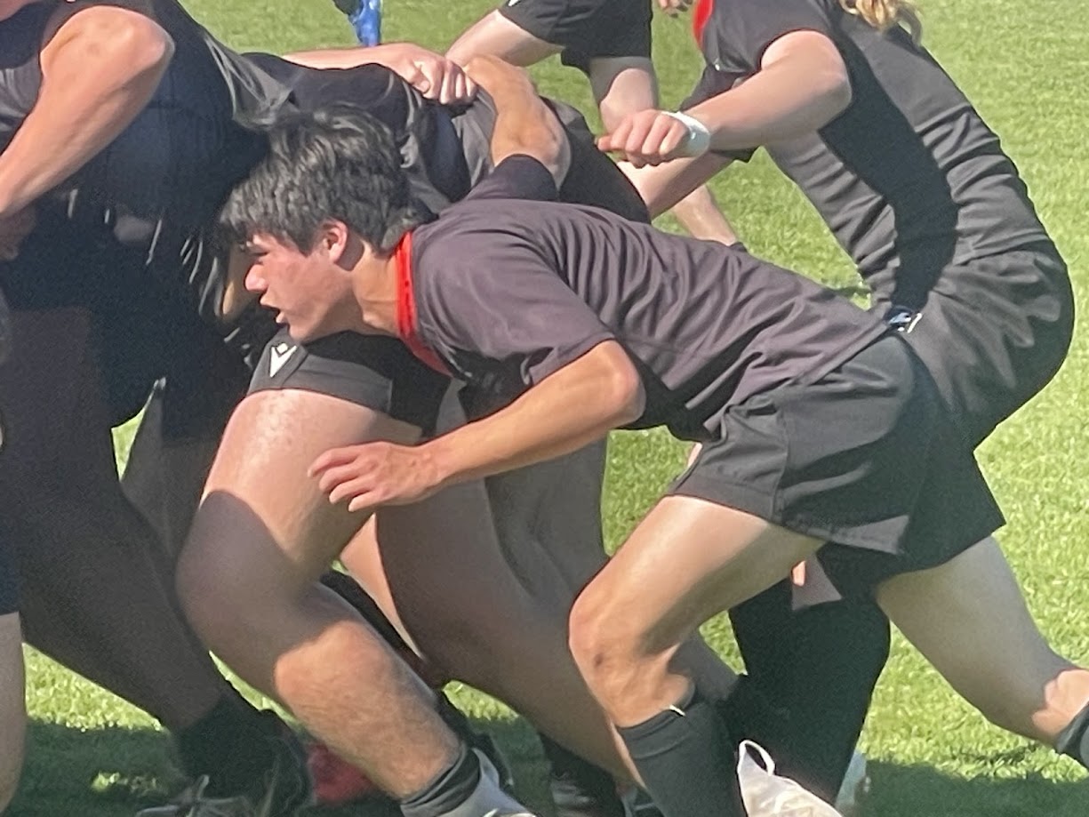 Yours truly, pushing in the scrum